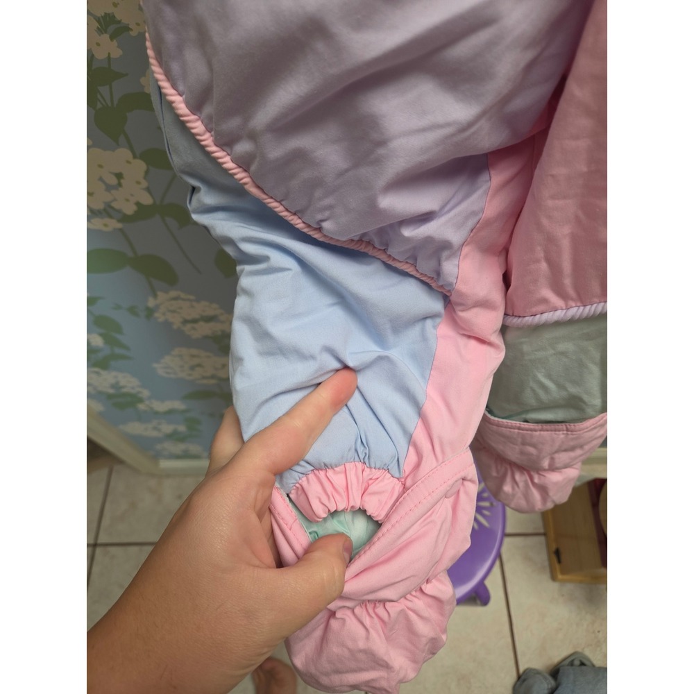 Vintage Arctic Racer Pastel Colorblock Heart Snowsuit Bunting Pink 24M - Picture 3 of 4